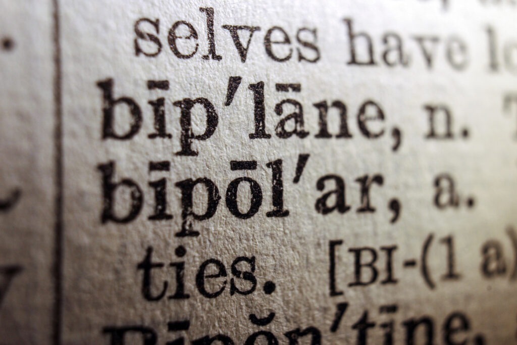 Dictionary definition of bipolar disorder representing education and awareness around bipolar depression treatment with ketamine in Philadelphia