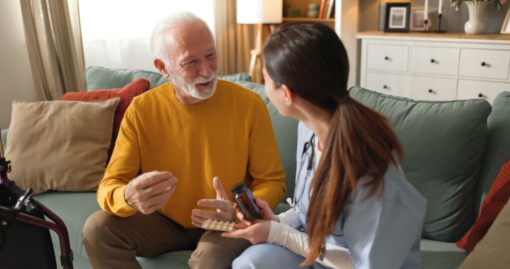 Older woman smiling during a ketamine therapy consultation with a provider in Philadelphia